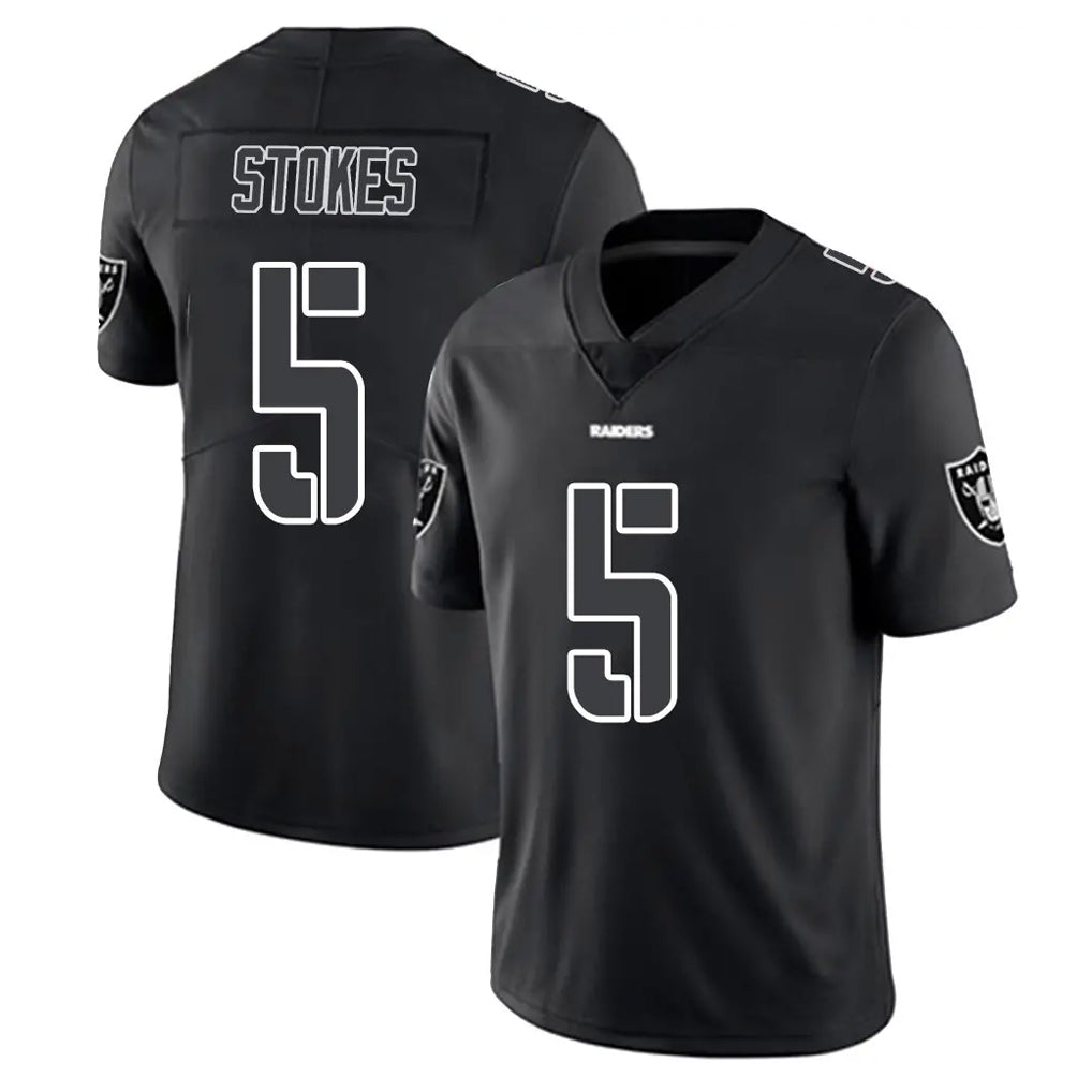 Johmsee LV.Raiders #5 Eric Stokes Player Black Limited Black Impact Home Game Stitched Jerseys