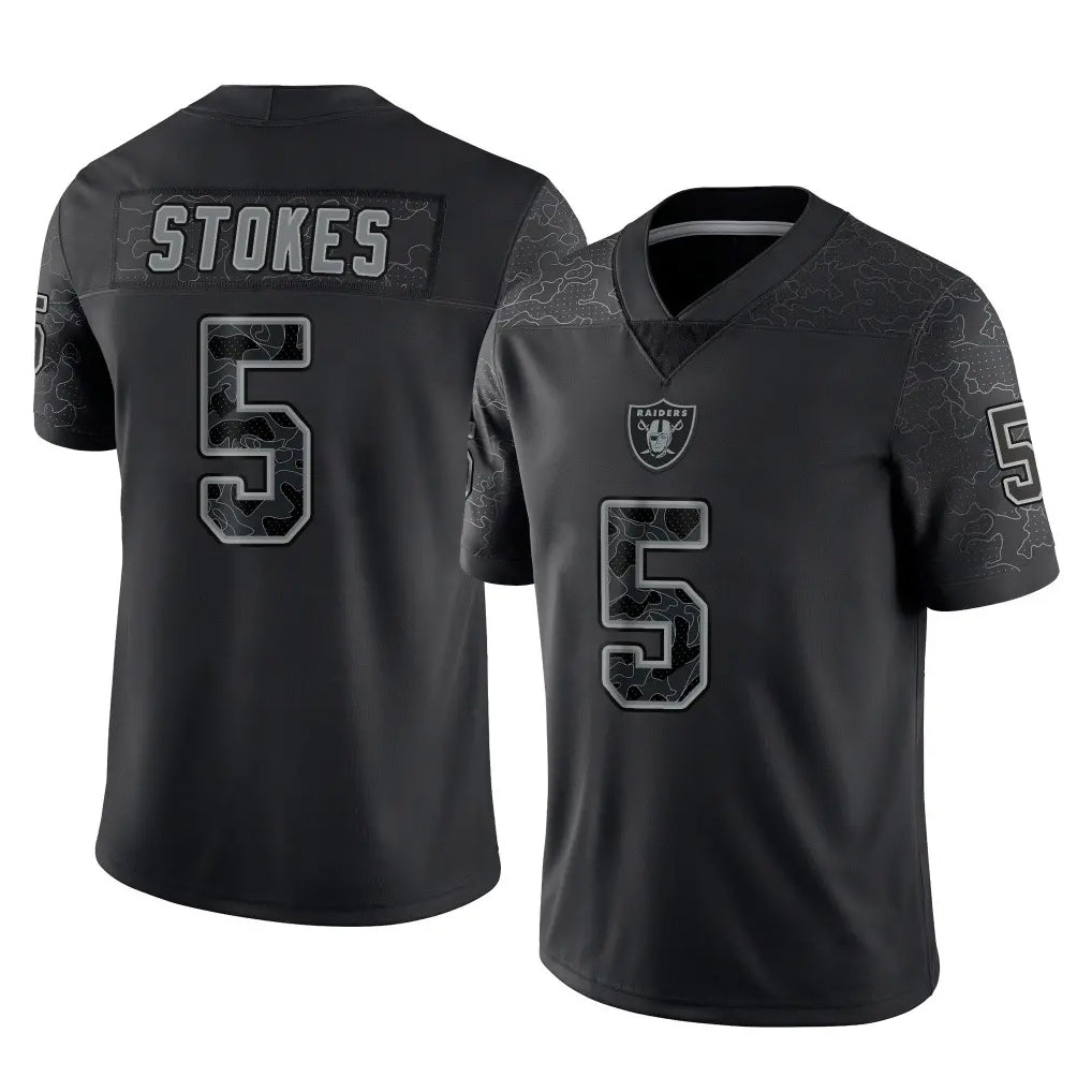 Johmsee LV.Raiders #5 Eric Stokes Player Black Reflective Limited Game Stitched Jerseys