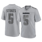 Johmsee LV.Raiders #5 Eric Stokes Player Gray Atmosphere Fashion Limited Game Stitched Jerseys