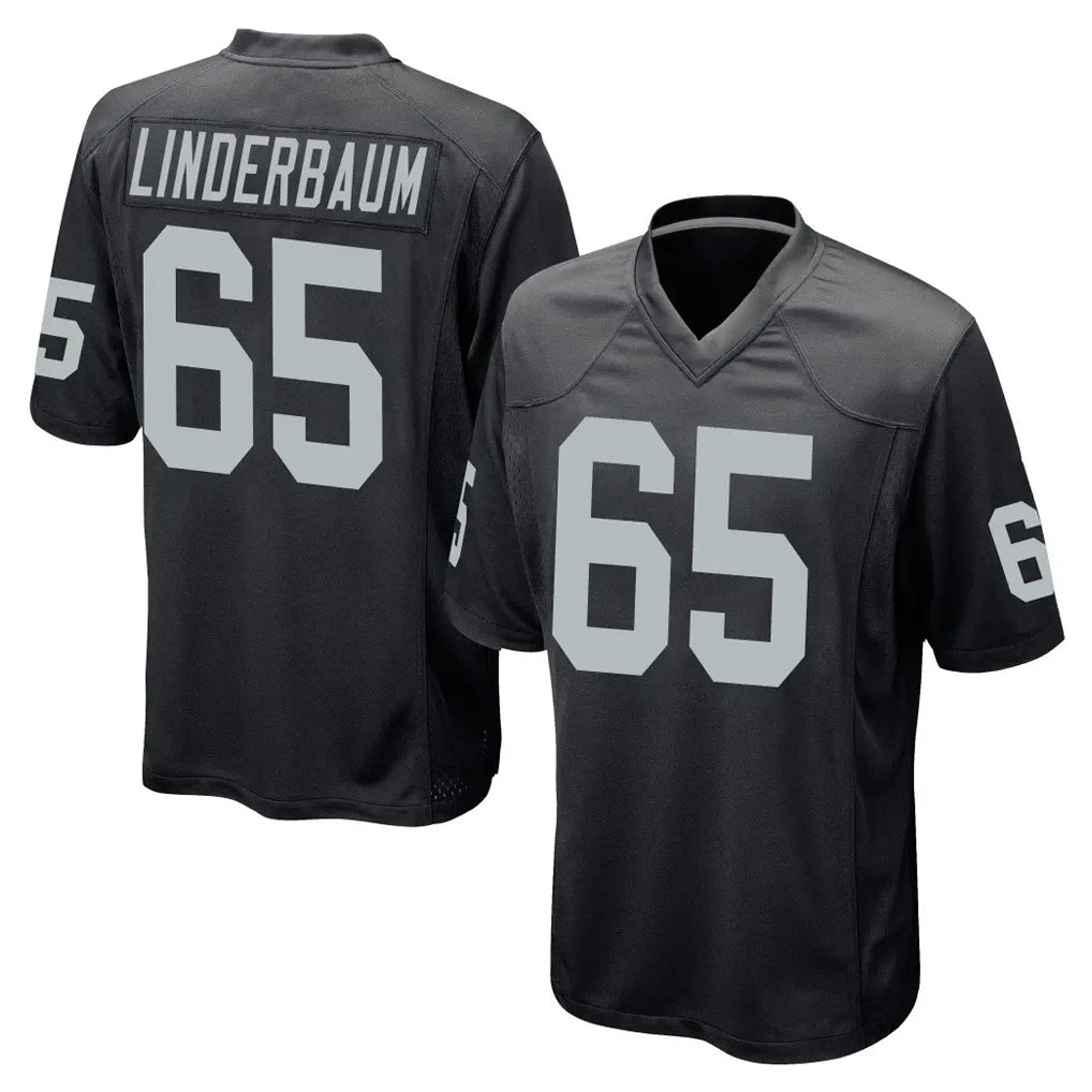 Johmsee LV.Raiders #65 Tyler Linderbaum Player Black Home Game Stitched Jerseys