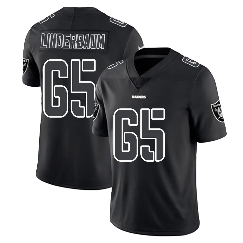 Johmsee LV.Raiders #65 Tyler Linderbaum Player Black Limited Black Impact Home Game Stitched Jerseys