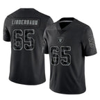 Johmsee LV.Raiders #65 Tyler Linderbaum Player Black Reflective Limited Game Stitched Jerseys