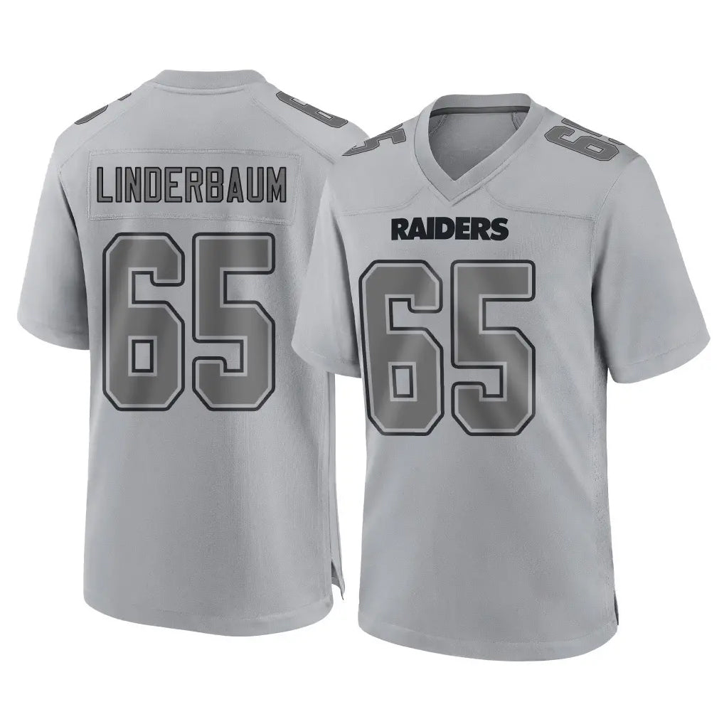 Johmsee LV.Raiders #65 Tyler Linderbaum Player Gray Atmosphere Fashion Limited Game Stitched Jerseys