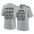 Johmsee LV.Raiders #65 Tyler Linderbaum Player Gray Atmosphere Fashion Limited Game Stitched Jerseys