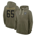 Johmsee LV.Raiders #65 Tyler Linderbaum Player Olive Salute to Service Pullover Hoodies Limited Stitched Jerseys