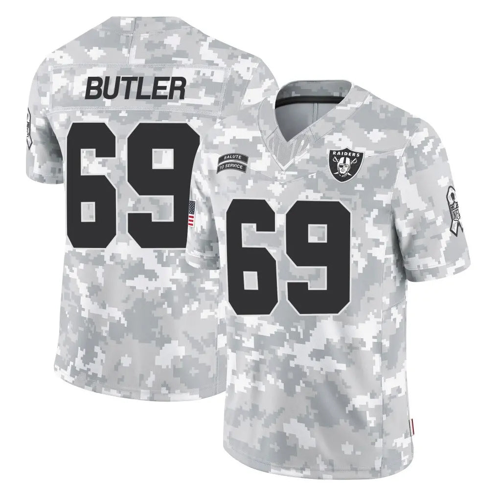 Johmsee LV.Raiders #69 Adam Butler Player Arctic Camo Salute To Service Limited Game Stitched Jerseys
