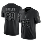 Johmsee LV.Raiders #69 Adam Butler Player Black Reflective Limited Game Stitched Jerseys