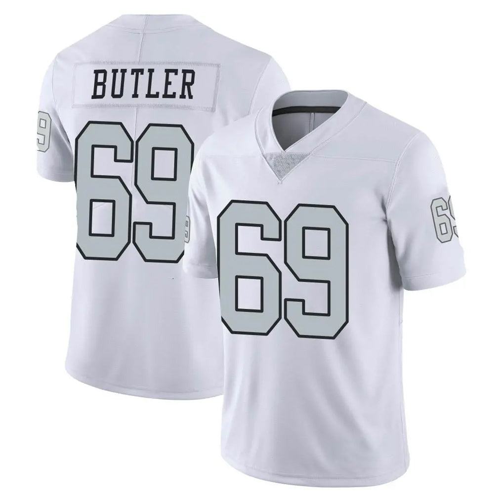 Johmsee LV.Raiders #69 Adam Butler Player White Limited Color Rush Home Game Stitched Jerseys