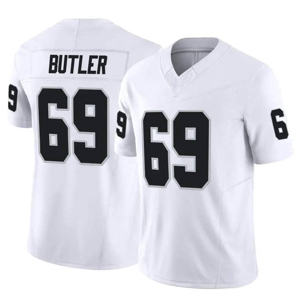 Johmsee LV.Raiders #69 Adam Butler Player White Limited Vapor F.U.S.E. Home Game Stitched Jerseys