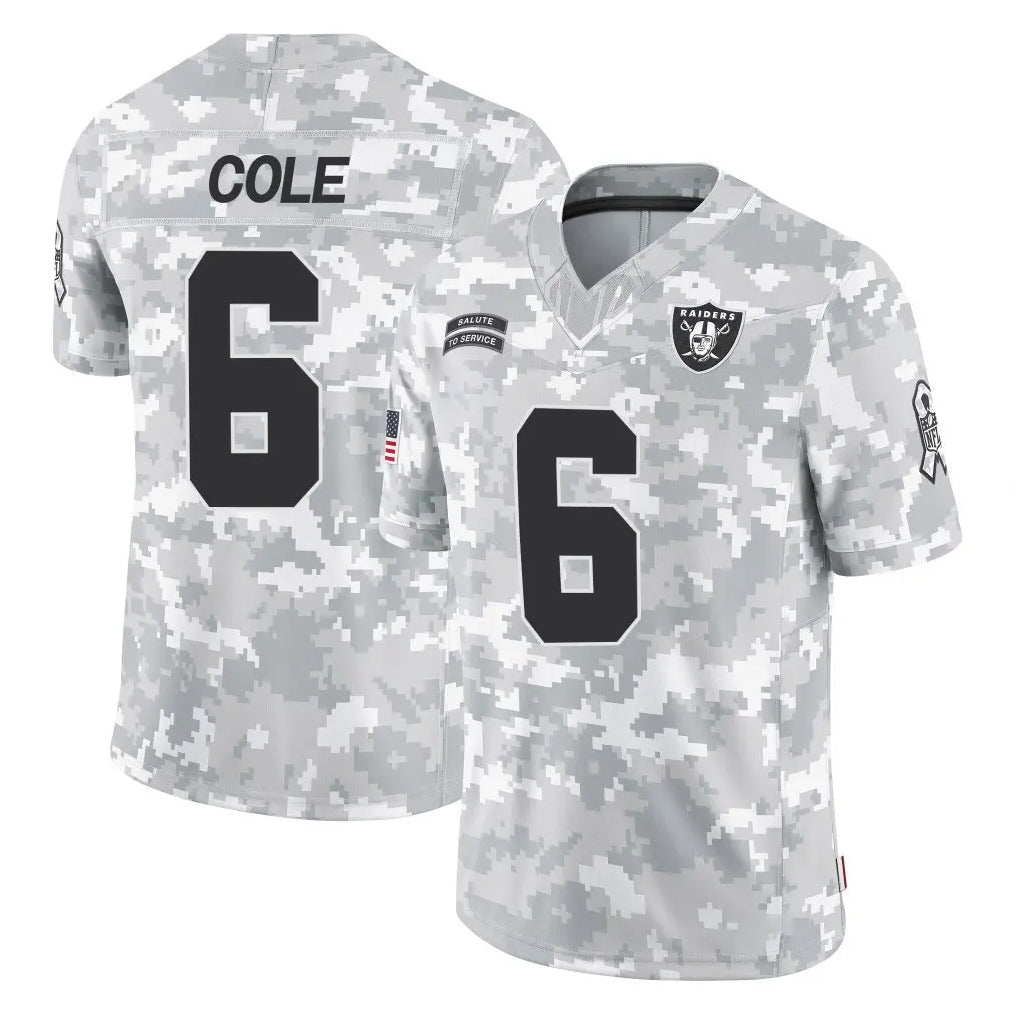 Johmsee LV.Raiders #6 A.J. Cole Player Arctic Camo Salute To Service Limited Game Stitched Jerseys