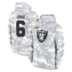 Johmsee LV.Raiders #6 A.J. Cole Player Arctic Camo Salute to Service Hoodies Limited Game Stitched Jerseys