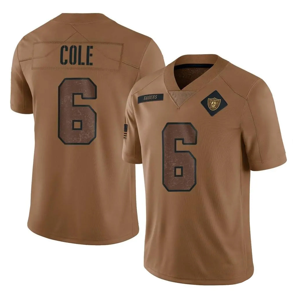 Johmsee LV.Raiders #6 A.J. Cole Player Brown Salute To Service Limited Stitched Jerseys