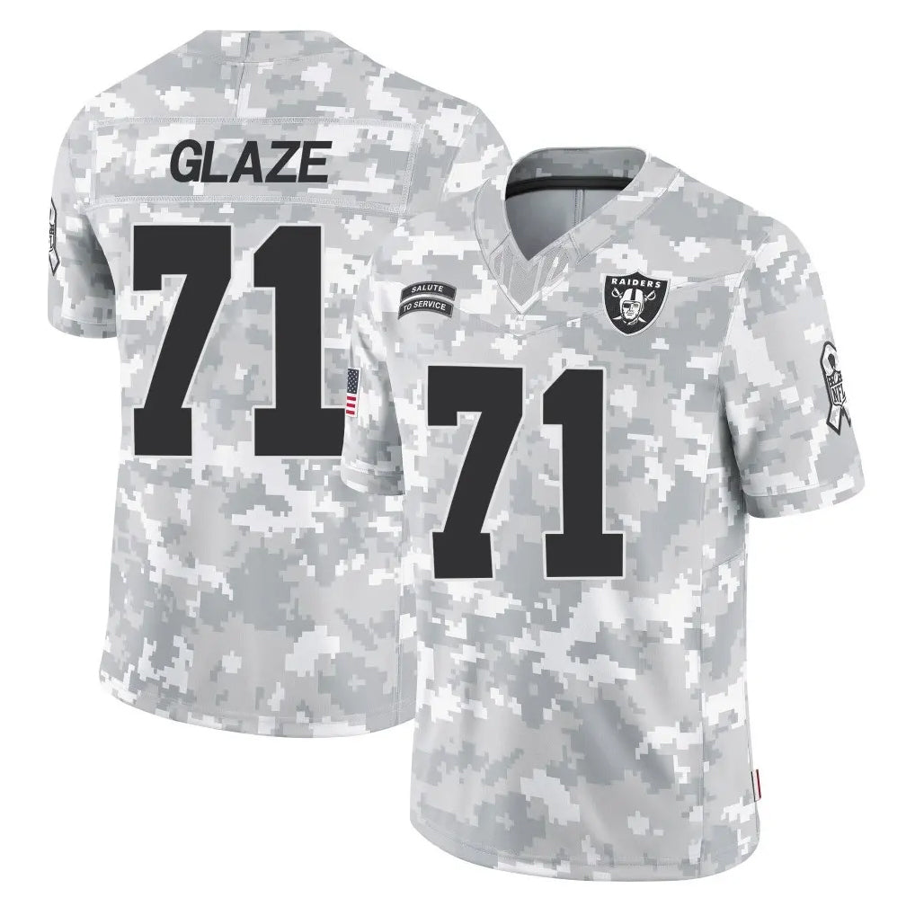 Johmsee LV.Raiders #71 DJ Glaze Player Arctic Camo Salute To Service Limited Game Stitched Jerseys