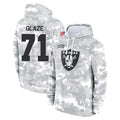 Johmsee LV.Raiders #71 DJ Glaze Player Arctic Camo Salute to Service Hoodies Limited Game Stitched Jerseys