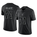 Johmsee LV.Raiders #71 DJ Glaze Player Black Reflective Limited Game Stitched Jerseys