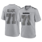 Johmsee LV.Raiders #71 DJ Glaze Player Gray Atmosphere Fashion Limited Game Stitched Jerseys