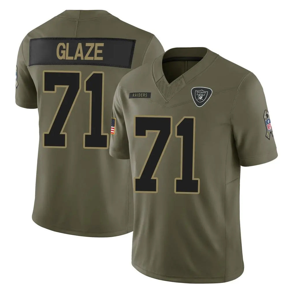 Johmsee LV.Raiders #71 DJ Glaze Player Olive 2025 Salute To Service Limited Game Stitched Jerseys