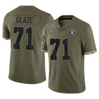 Johmsee LV.Raiders #71 DJ Glaze Player Olive Salute To Service Limited Stitched Jerseys