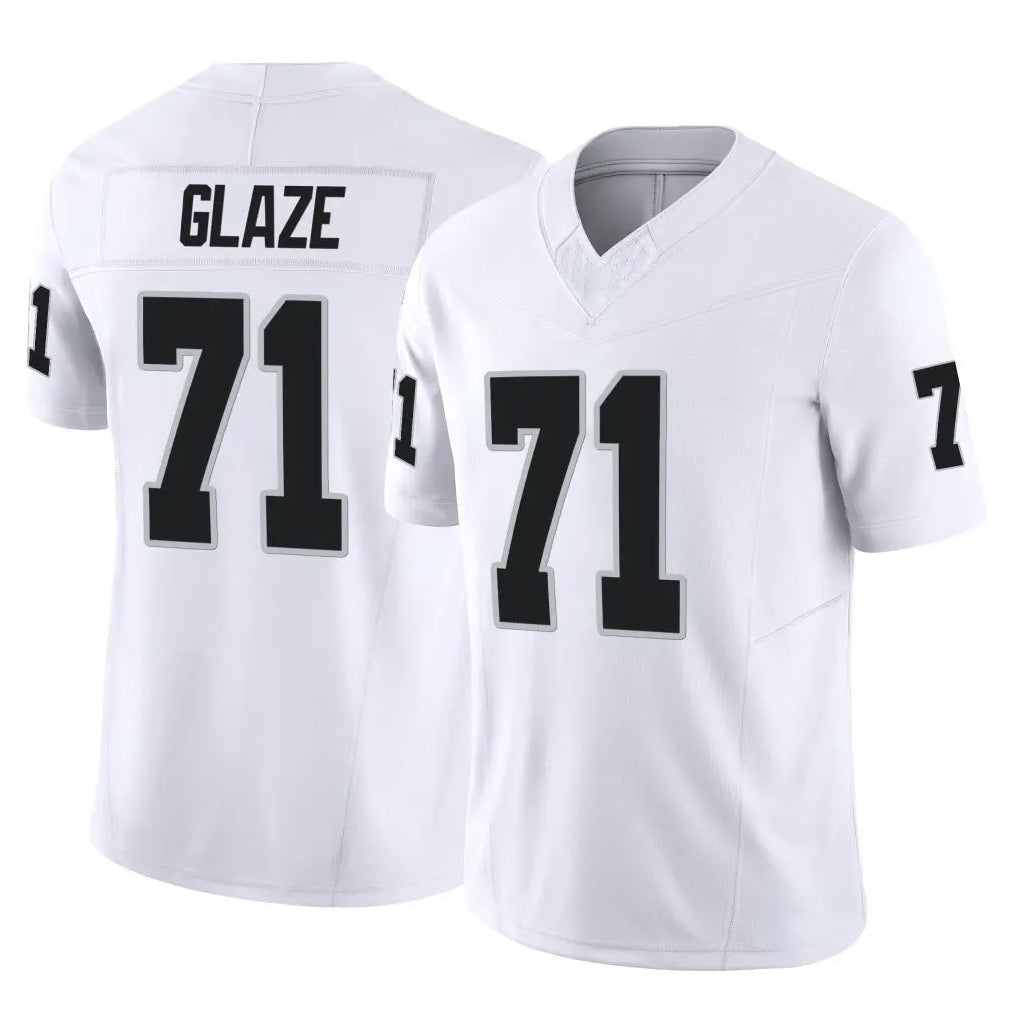 Johmsee LV.Raiders #71 DJ Glaze Player White Limited Vapor F.U.S.E. Home Game Stitched Jerseys