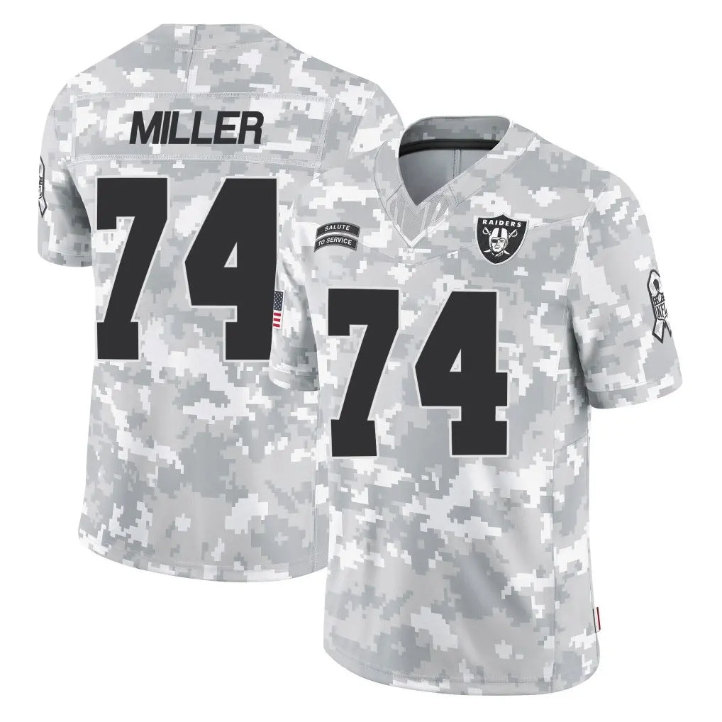 Johmsee LV.Raiders #74 Kolton Miller Player Arctic Camo Salute To Service Limited Game Stitched Jerseys