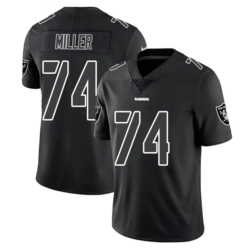 Johmsee LV.Raiders #74 Kolton Miller Player Black Limited Black Impact Home Game Stitched Jerseys