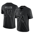 Johmsee LV.Raiders #74 Kolton Miller Player Black Reflective Limited Game Stitched Jerseys
