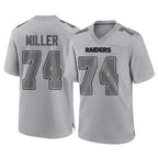 Johmsee LV.Raiders #74 Kolton Miller Player Gray Atmosphere Fashion Limited Game Stitched Jerseys