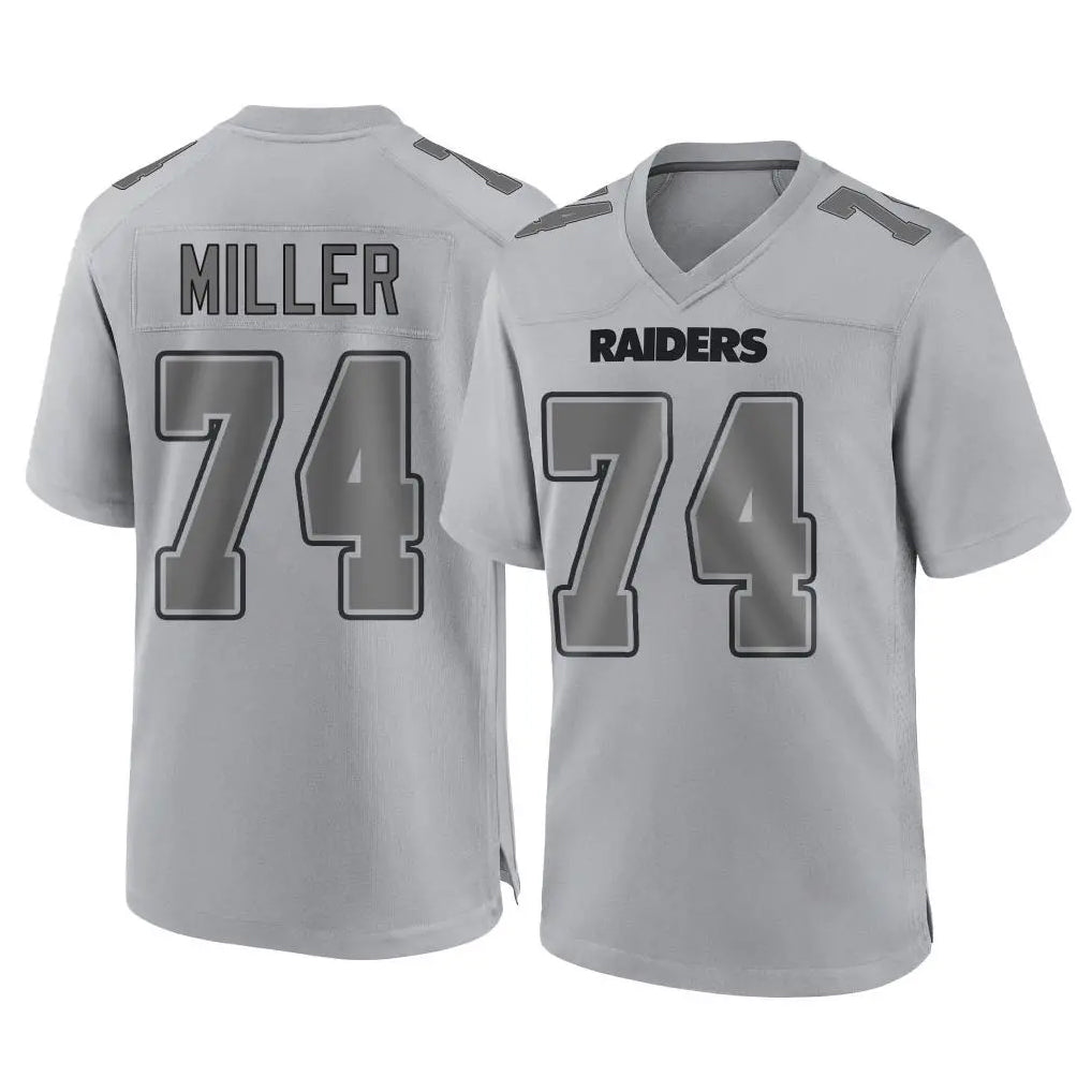 Johmsee LV.Raiders #74 Kolton Miller Player Gray Atmosphere Fashion Limited Game Stitched Jerseys