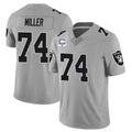 Johmsee LV.Raiders #74 Kolton Miller Player Gray Vapor Limited Home Game Stitched Jerseys