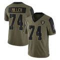 Johmsee LV.Raiders #74 Kolton Miller Player Olive Salute To Service Limited Game Stitched Jerseys