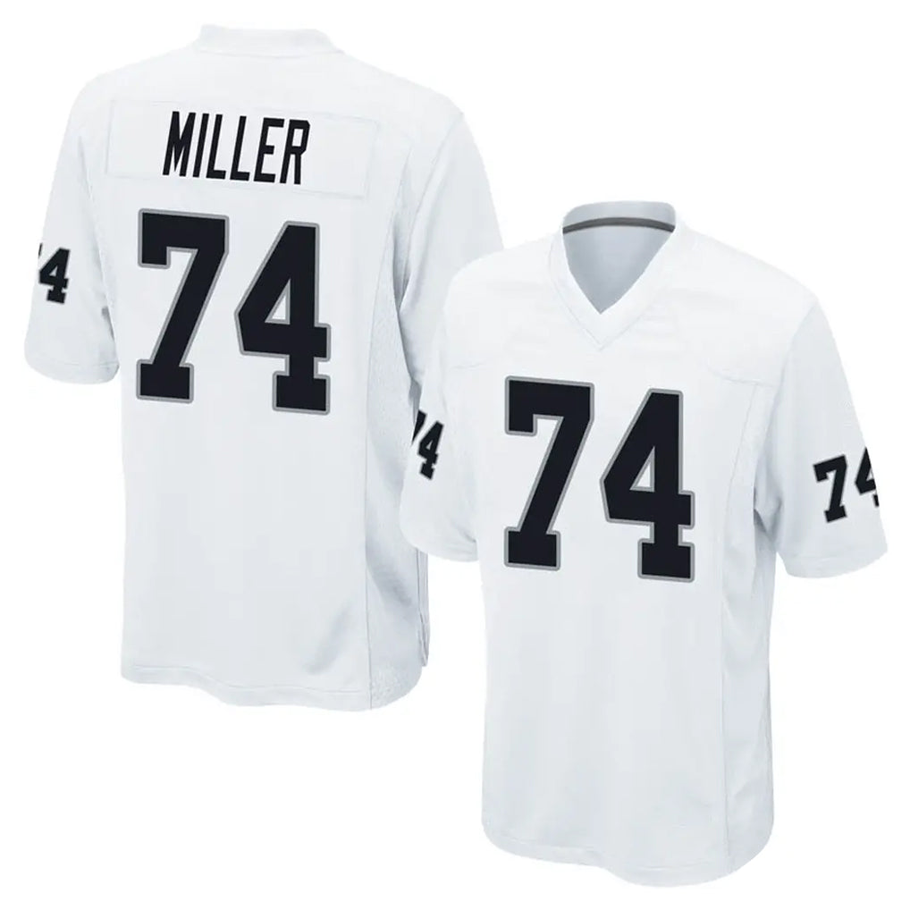 Johmsee LV.Raiders #74 Kolton Miller Player White Home Game Stitched Jerseys
