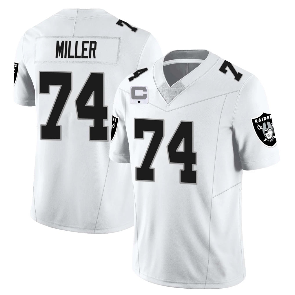 Johmsee LV.Raiders #74 Kolton Miller Player White Vapor Limited Elite Home Game Stitched Jerseys