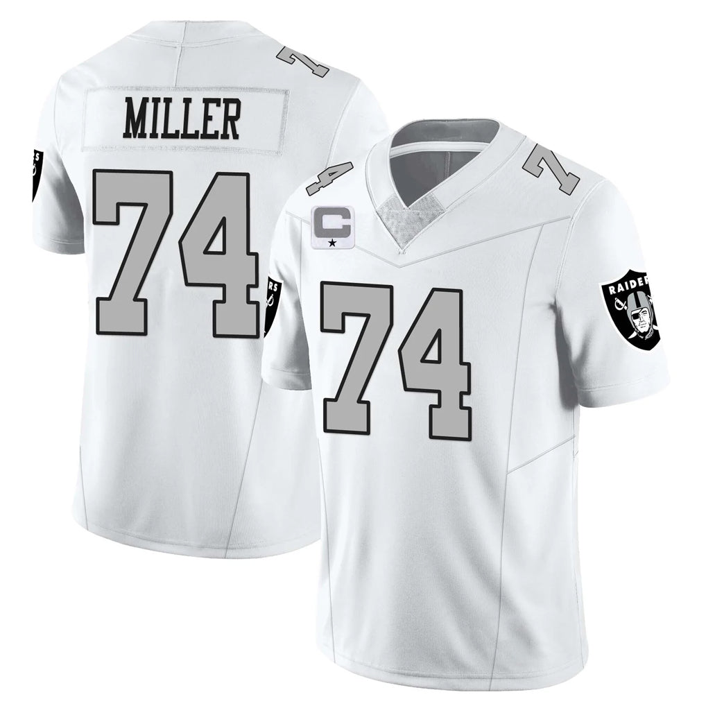 Johmsee LV.Raiders #74 Kolton Miller Player White Vapor Limited Home Game Stitched Jerseys