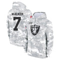 Johmsee LV.Raiders #7 Quay Walker Player Arctic Camo Salute to Service Hoodies Limited Game Stitched Jerseys