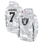 Johmsee LV.Raiders #7 Quay Walker Player Arctic Camo Salute to Service Hoodies Limited Game Stitched Jerseys
