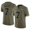 Johmsee LV.Raiders #7 Quay Walker Player Olive Salute To Service Limited Stitched Jerseys
