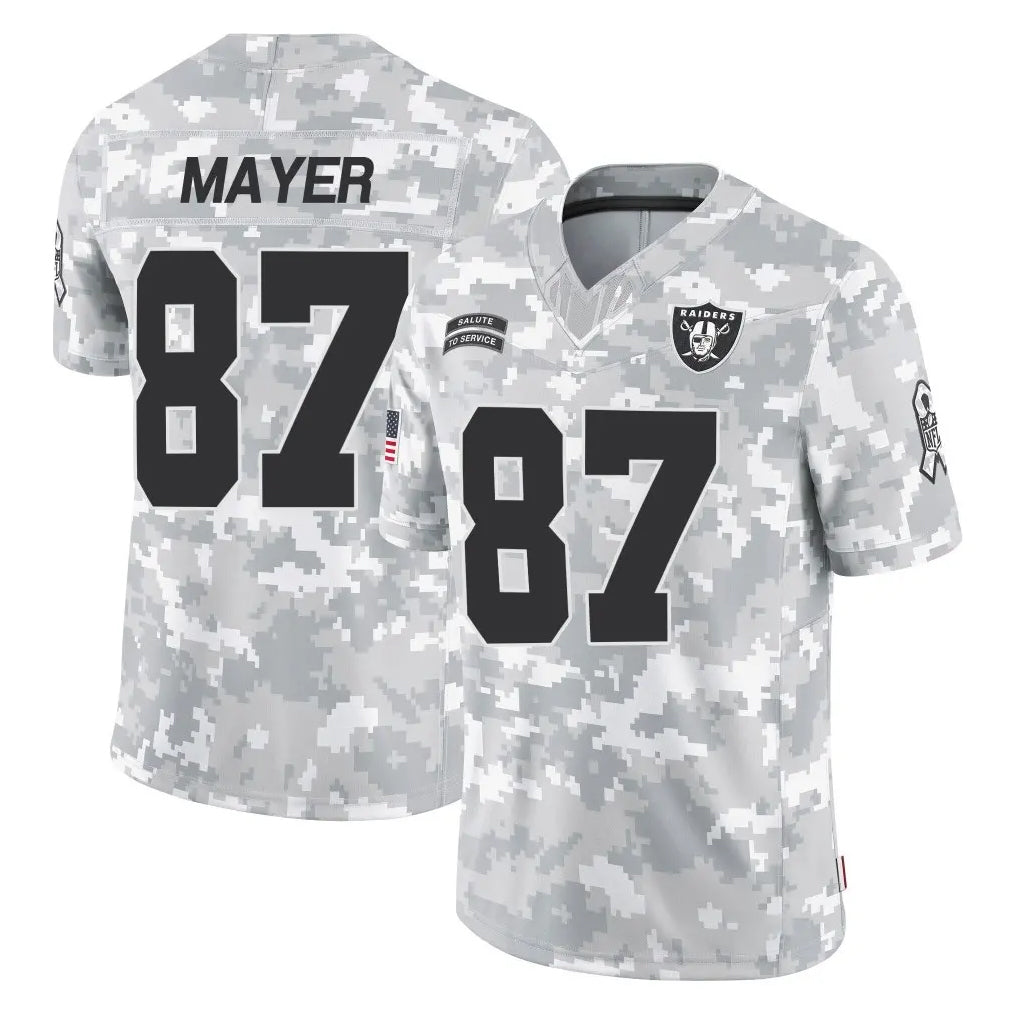 Johmsee LV.Raiders #87 Michael Mayer Player Arctic Camo Salute To Service Limited Game Stitched Jerseys