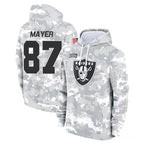 Johmsee LV.Raiders #87 Michael Mayer Player Arctic Camo Salute to Service Hoodies Limited Game Stitched Jerseys