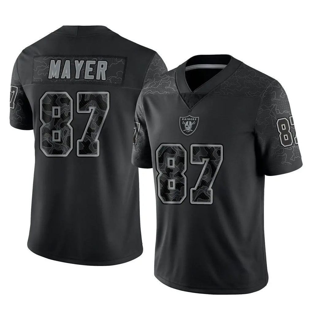 Johmsee LV.Raiders #87 Michael Mayer Player Black Reflective Limited Game Stitched Jerseys