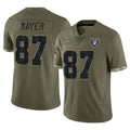 Johmsee LV.Raiders #87 Michael Mayer Player Olive Salute To Service Limited Stitched Jerseys
