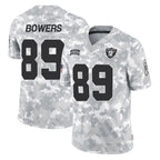 Johmsee LV.Raiders #89 Brock Bowers Player Arctic Camo Salute to Service Limited  Stitched Jerseys