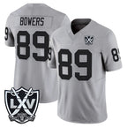 Johmsee LV.Raiders #89 Brock Bowers Player Gray 2026 Vapor Limited Home Game Stitched Jerseys