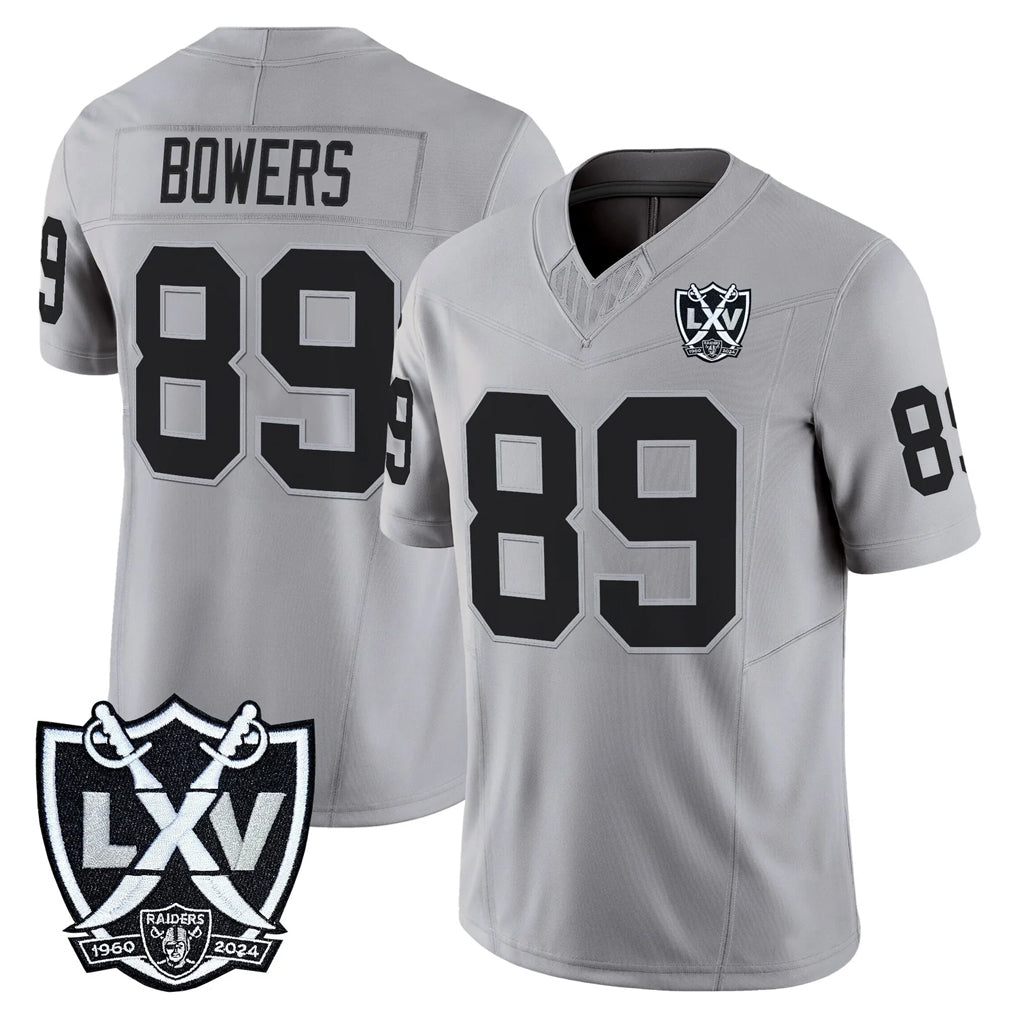 Johmsee LV.Raiders #89 Brock Bowers Player Gray 2026 Vapor Limited Home Game Stitched Jerseys