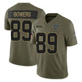 Johmsee LV.Raiders #89 Brock Bowers Player Olive 2025 Salute To Service Limited Game Stitched Jerseys