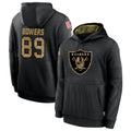 Johmsee LV.Raiders #89 Brock Bowers Player Salute to Service Black Hoodies Stitched Jerseys