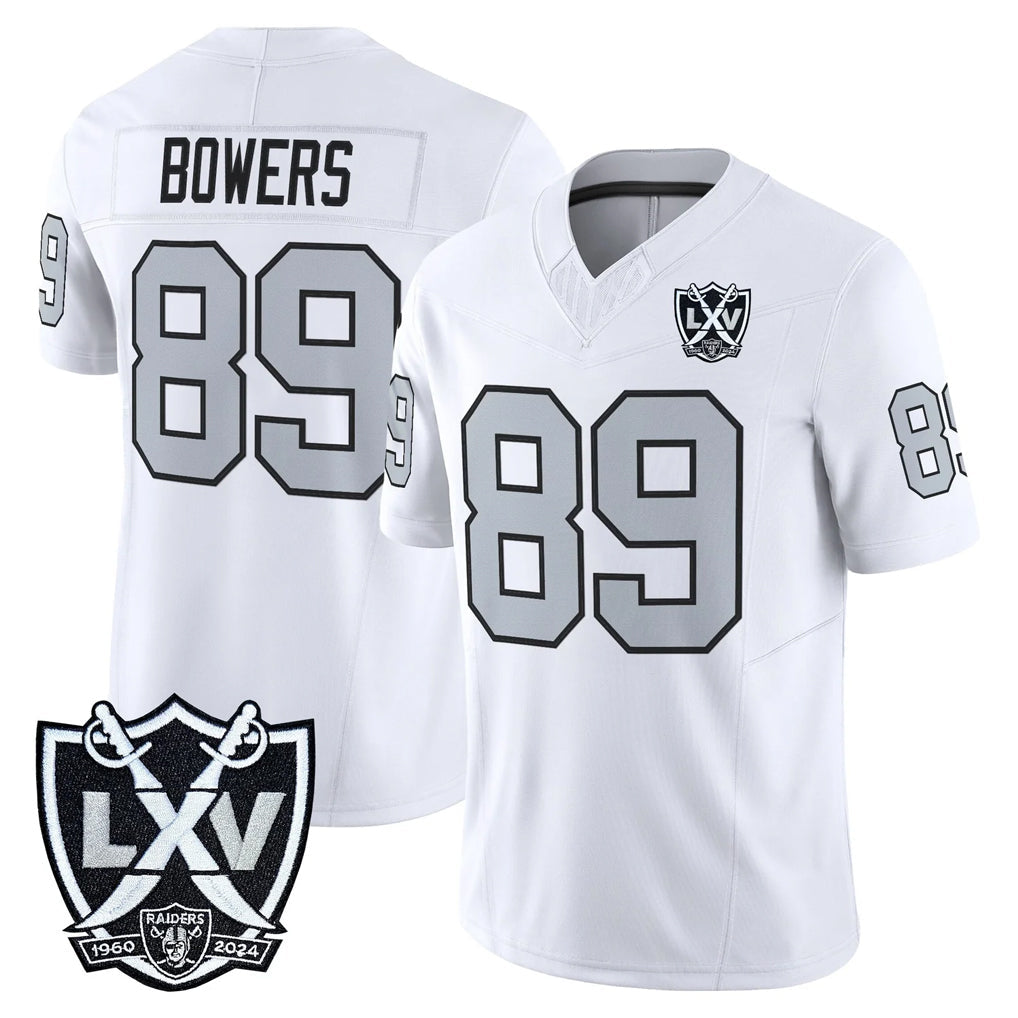 Johmsee LV.Raiders #89 Brock Bowers Player White 2026 Vapor Limited Home Game Stitched Jerseys