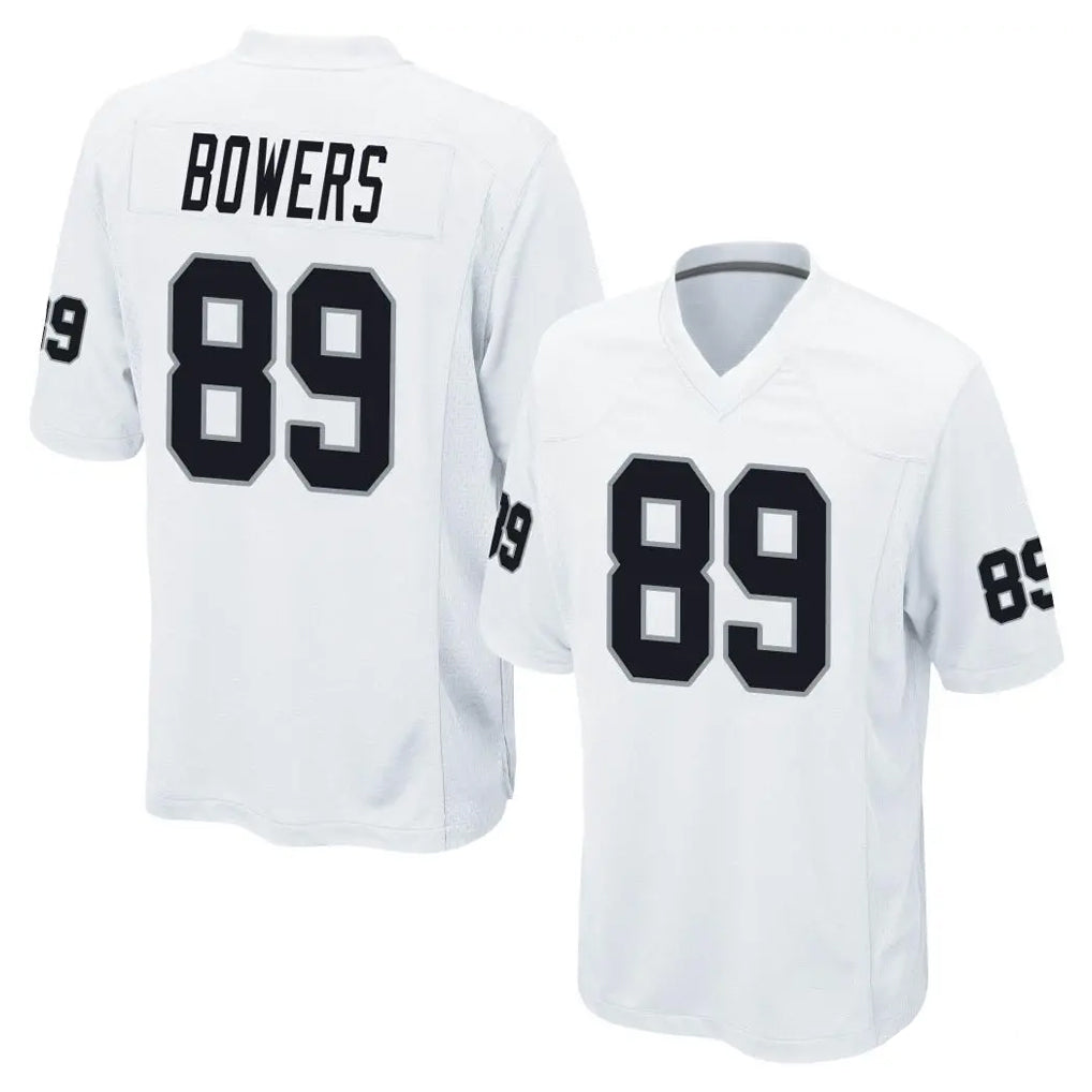 Johmsee LV.Raiders #89 Brock Bowers Player White Home Game Stitched Jerseys