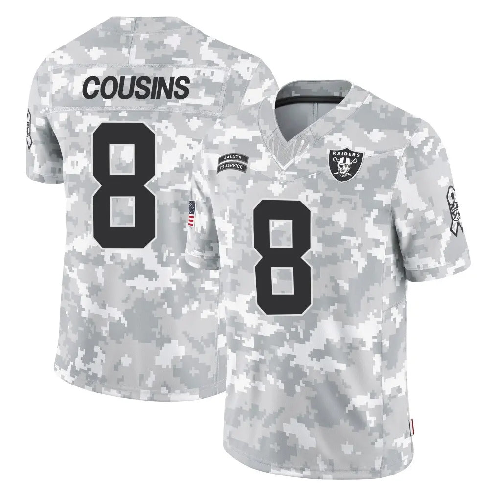 Johmsee LV.Raiders #8 Kirk Cousins Player Arctic Camo Salute To Service Limited Game Stitched Jerseys