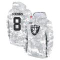 Johmsee LV.Raiders #8 Kirk Cousins Player Arctic Camo Salute to Service Hoodies Limited Game Stitched Jerseys