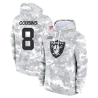Johmsee LV.Raiders #8 Kirk Cousins Player Arctic Camo Salute to Service Hoodies Limited Game Stitched Jerseys